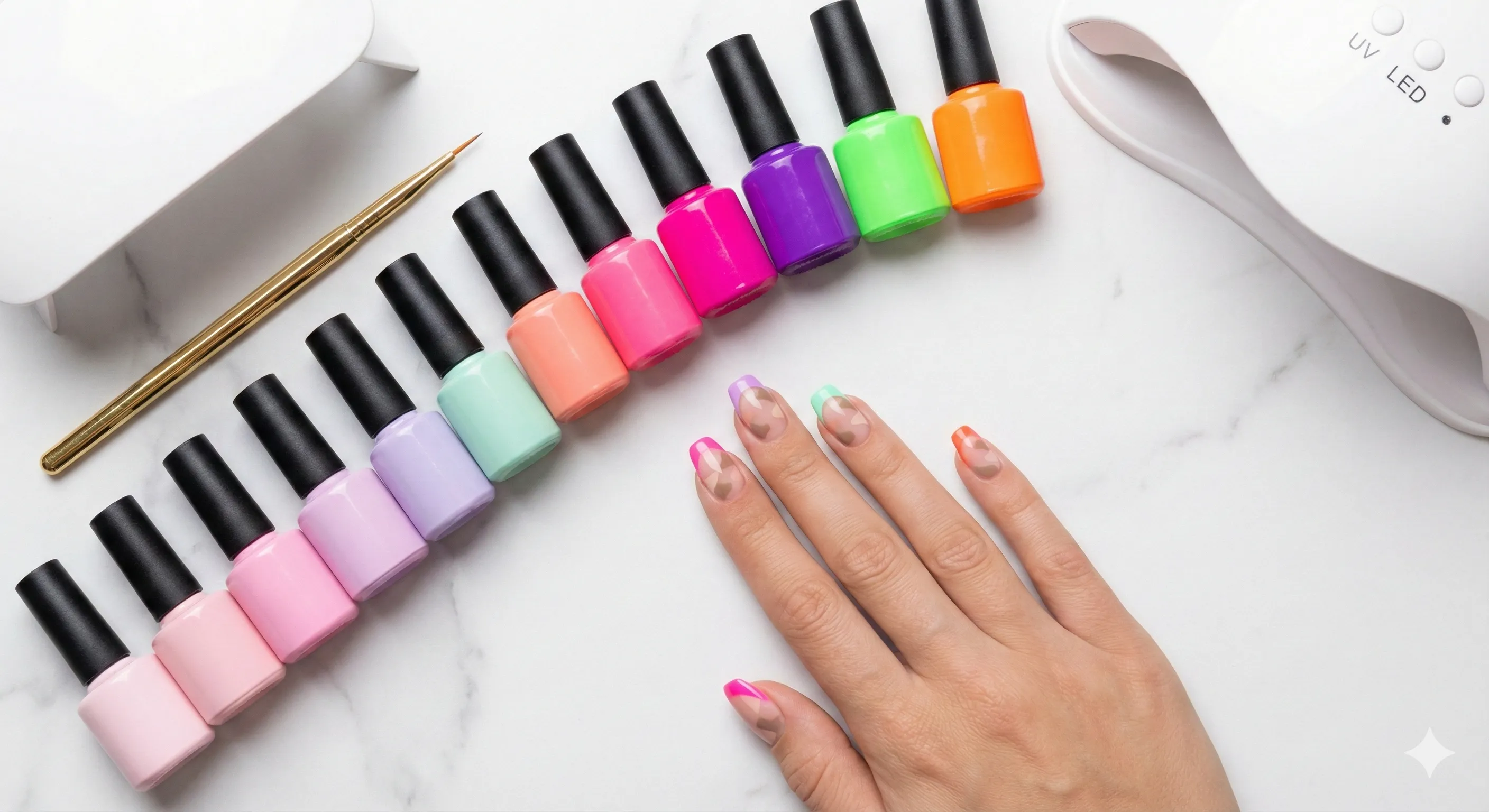 Цветной френч: новые интерпретации — как сочетать яркие кончики с камуфлирующей базой